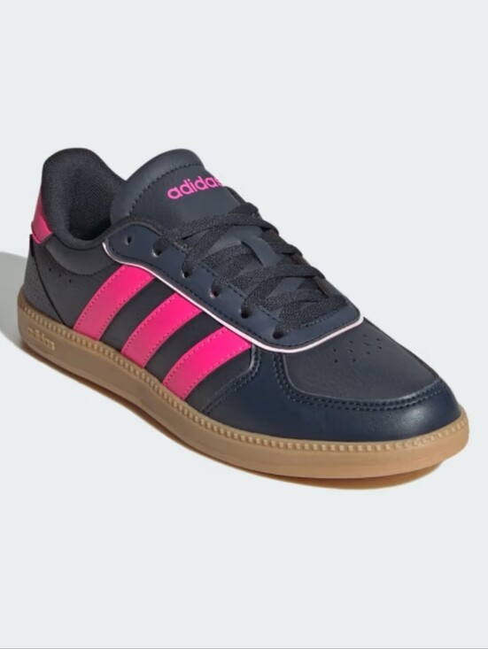 Deep  Blue and Active Pink 【28cm】 Adidas Navy Blue Sneakers with Pink Stripes and Gum Sole Size:7